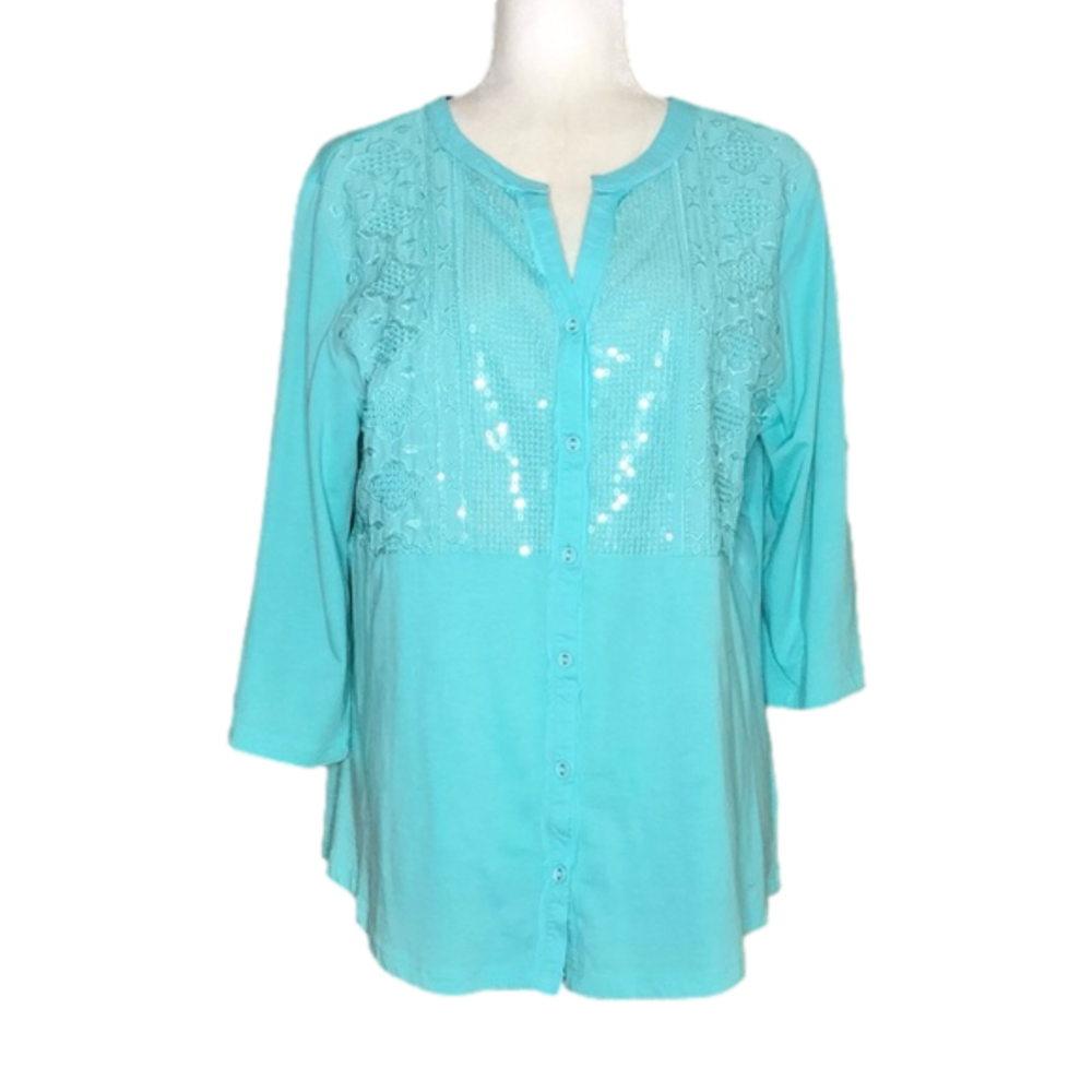 Style & Co turquoise top